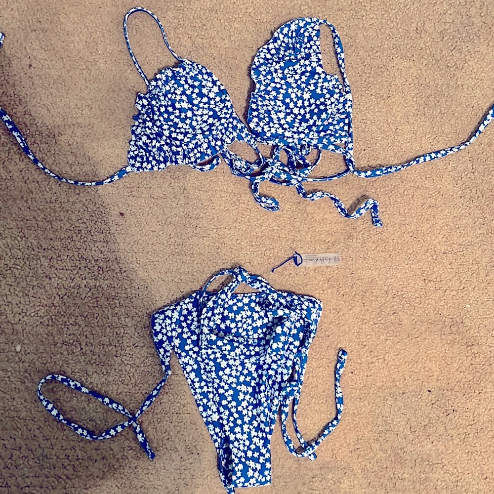 Blue floral bikini